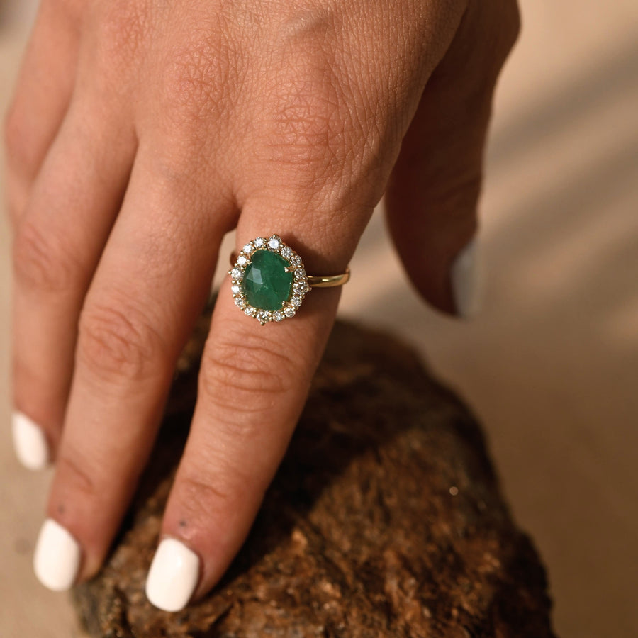 Mossy Emerald Ring