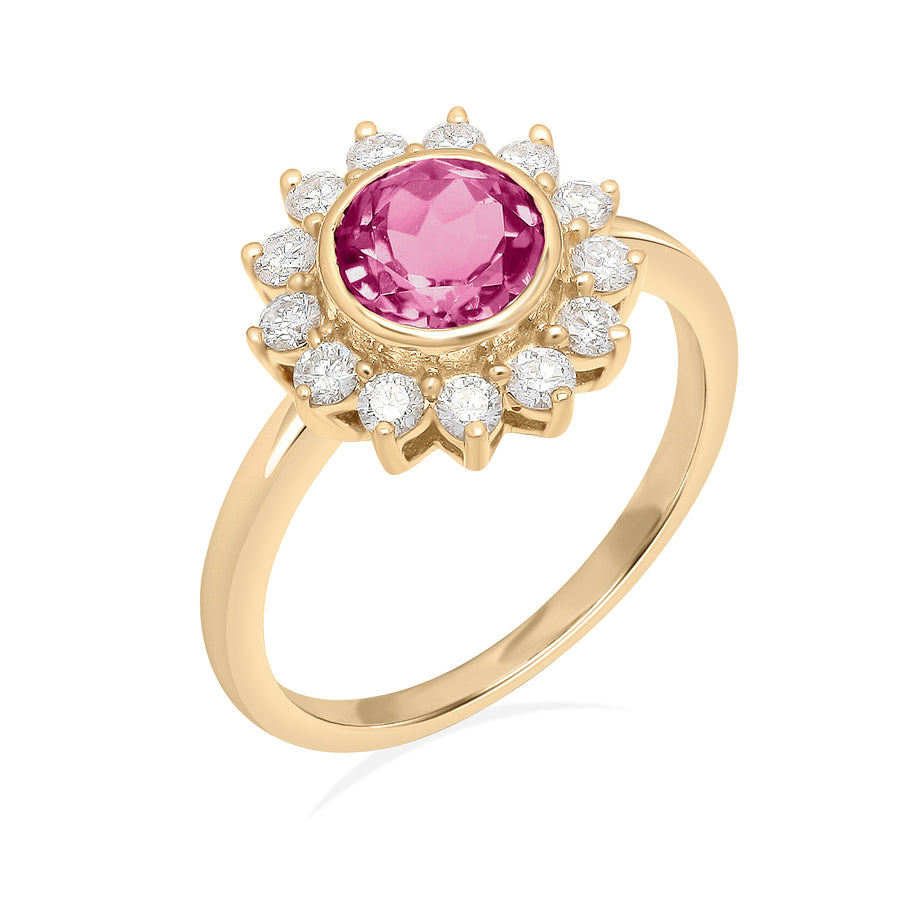 Pink Tourmaline Diamond Ring