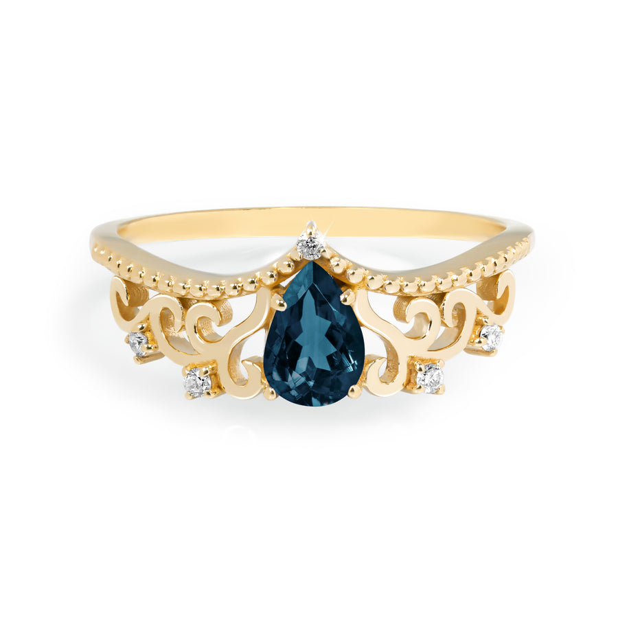 Diana London Blue Tiara Ring