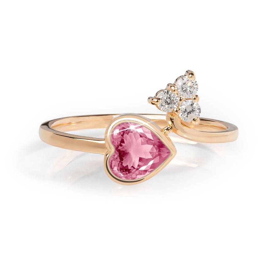 Hoary Heart Pink Tourmaline Ring