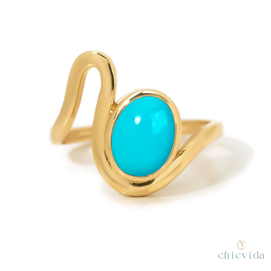 Hoop Turquoise Oval Ring
