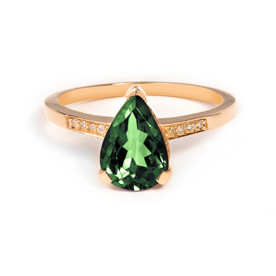 Plum Green Tourmaline Ring