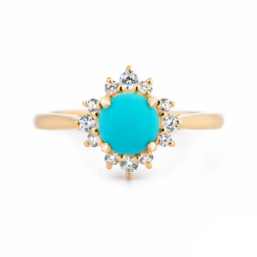 Daisy Natural Turquoise Gold Ring
