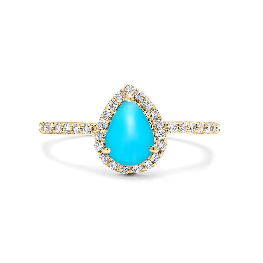 Daydreamer Turquoise Pear Halo Ring