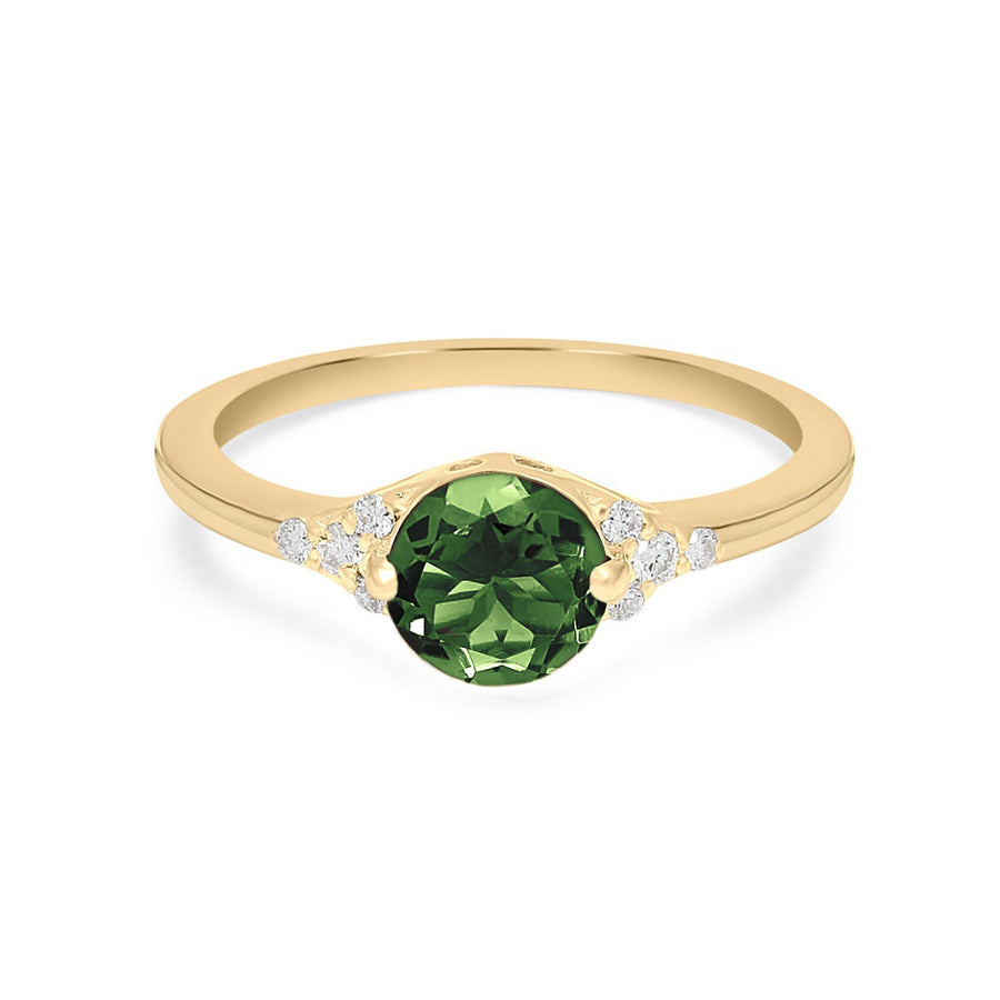 Green Tourmaline Ring in 14kt Yellow Gold with Diamonds (3/8ct tw) – Day's  Jewelers