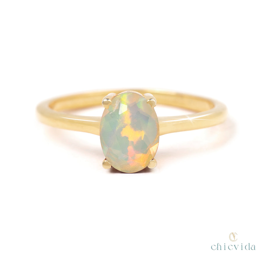 Glowing Ethiopian Opal Ring