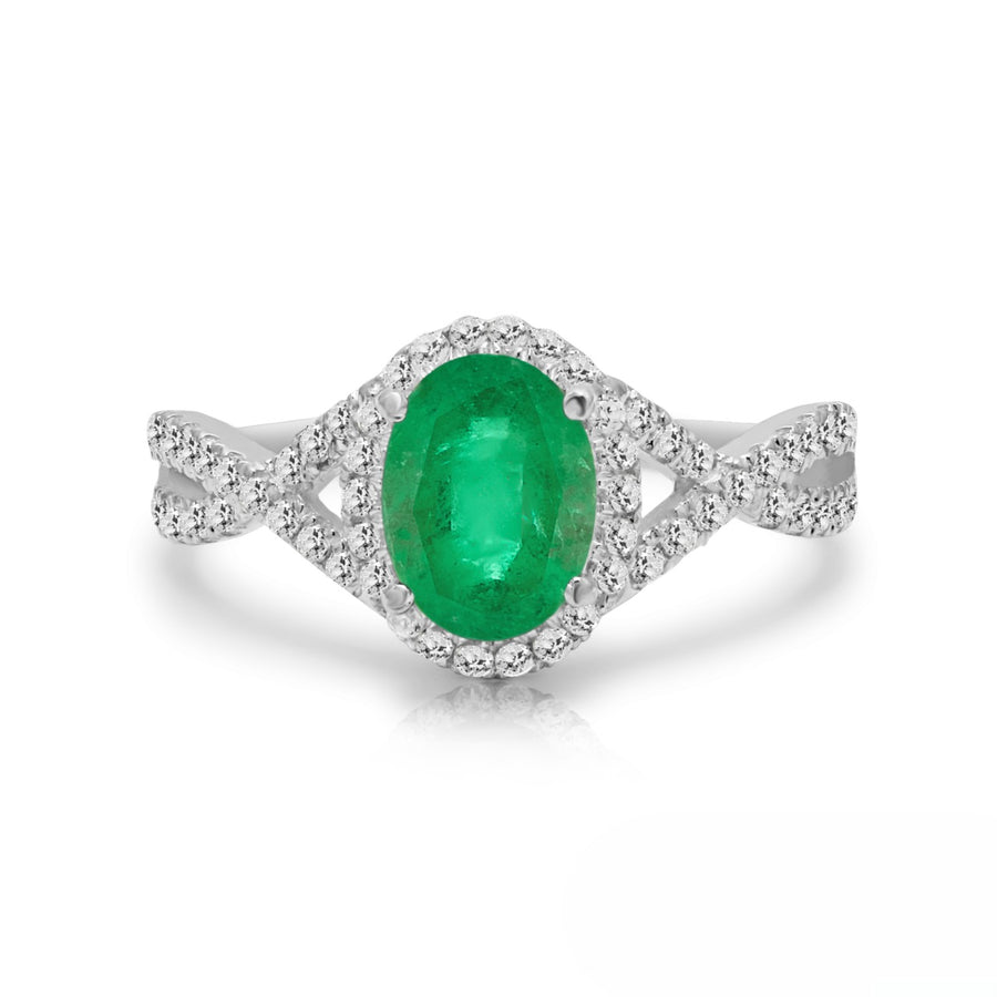 Knot Natural Emerald Gold Ring