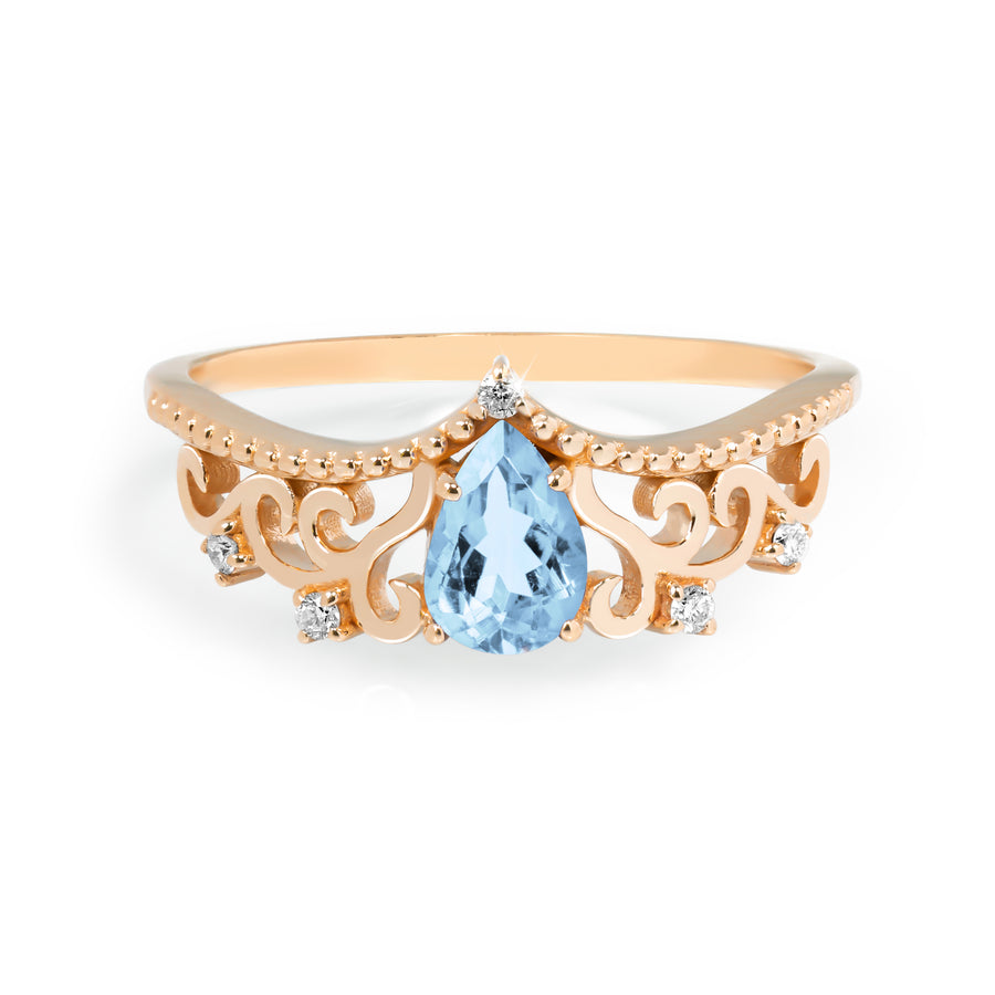 Diana Aquamarine Tiara Ring
