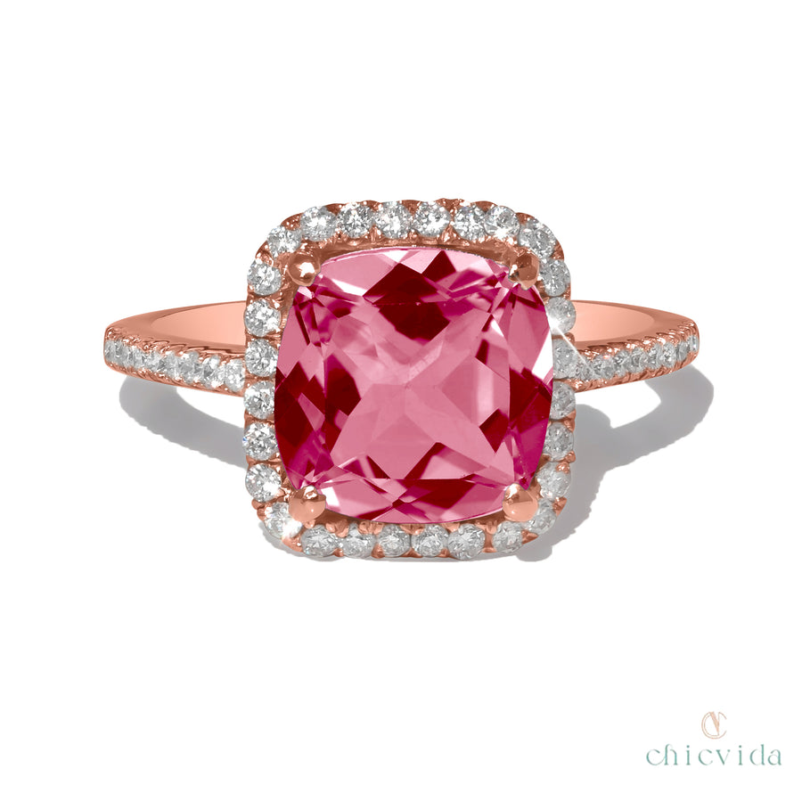 Pink Tourmaline Engagement Ring