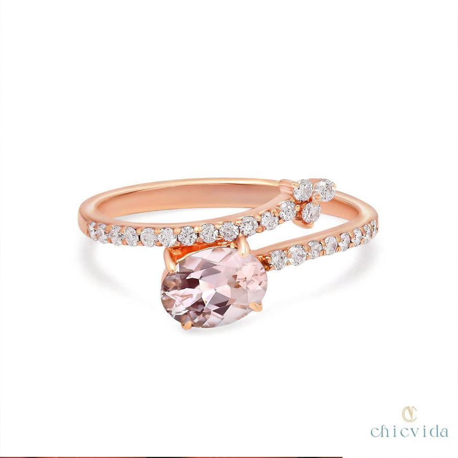 Morganite Pink Ring Gold