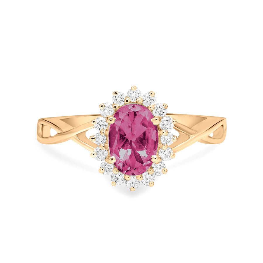 Flare Pink Tourmaline Gold Ring