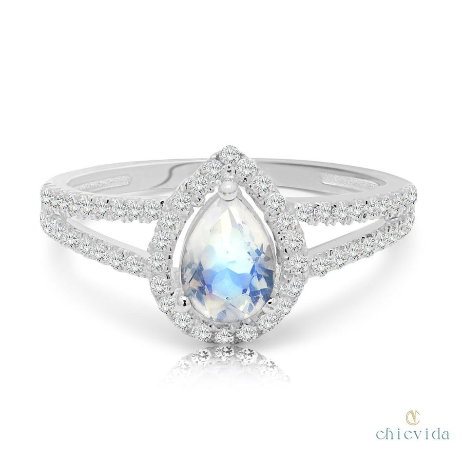 Moonstone Diamond Ring