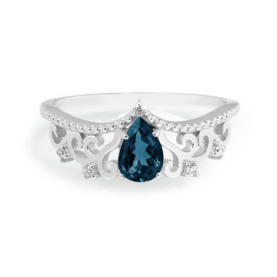Diana London Blue Tiara Ring