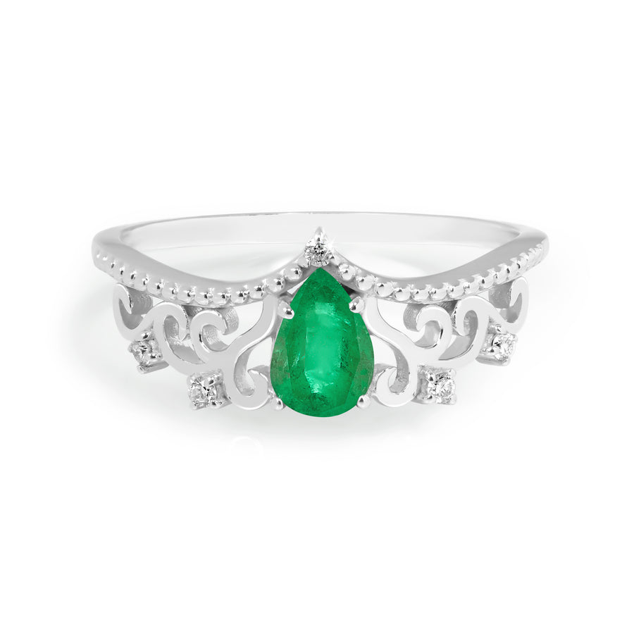 Diana Emerald Tiara Ring