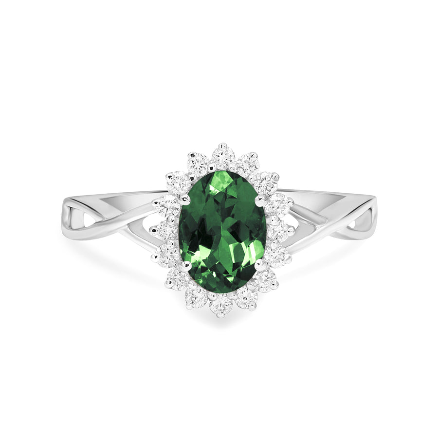 Flare Green Tourmaline Ring