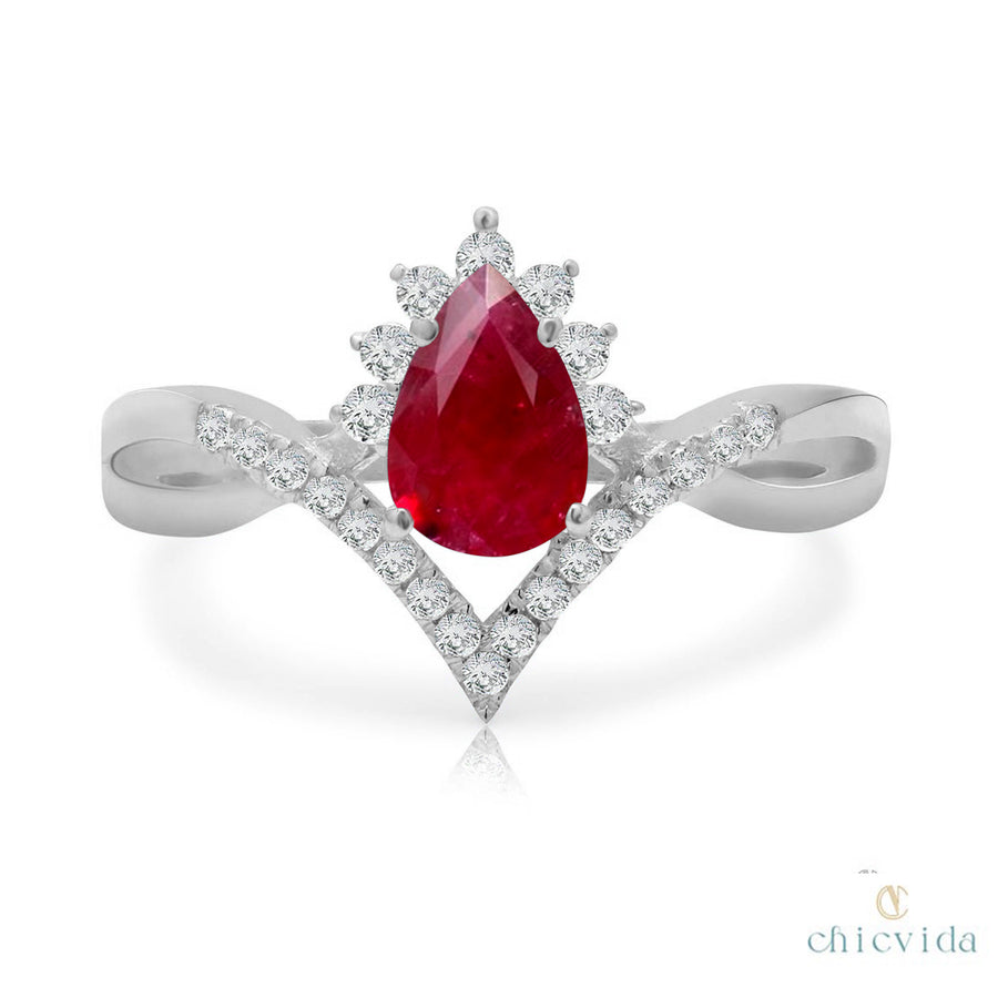 Ruby Diamond Engagement Ring