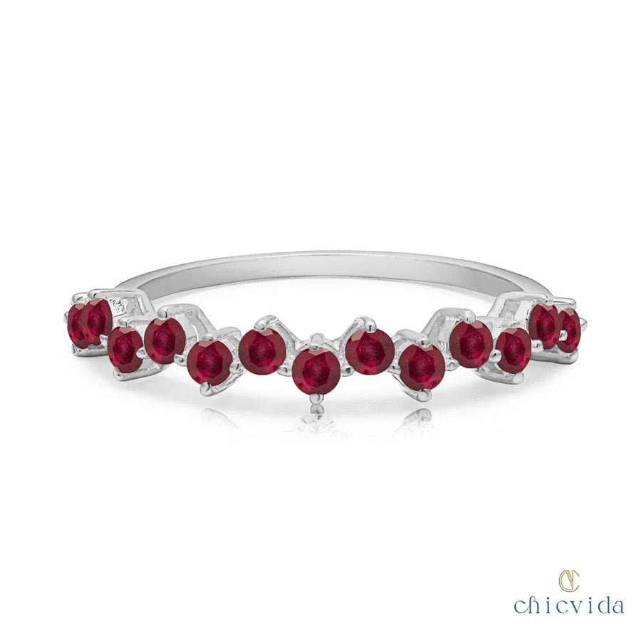 Ruby Birthstone Women Ring