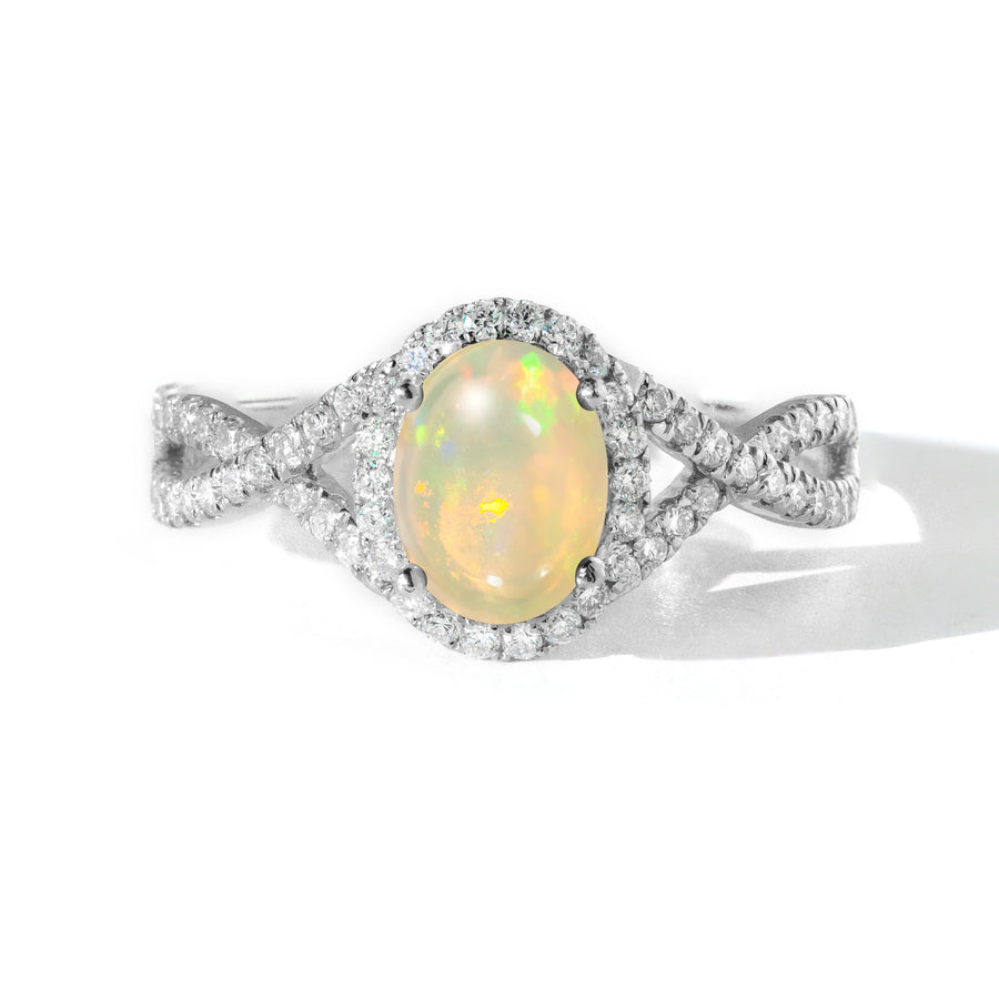 Knot Natural Opal Gold Ring