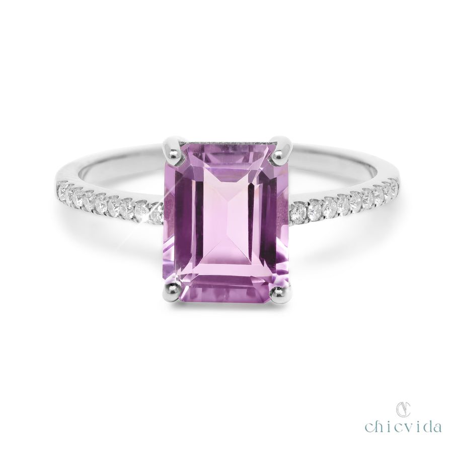 Amethyst Solitaire Ring