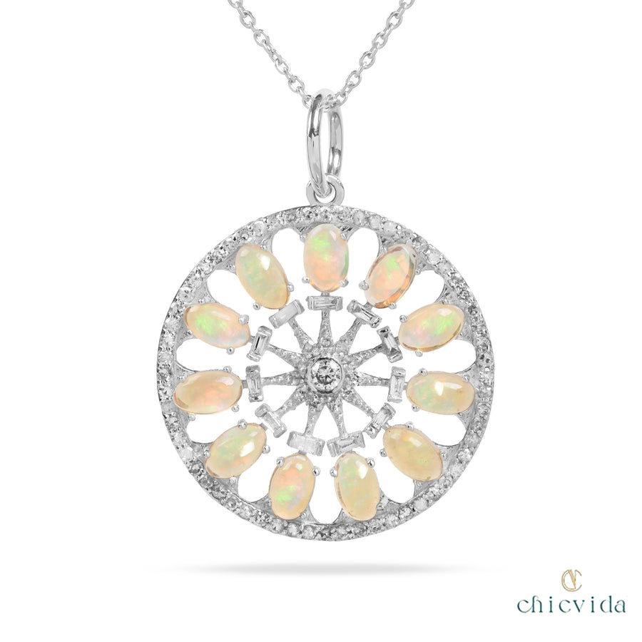 Lily Of The Valley Opal Pendant