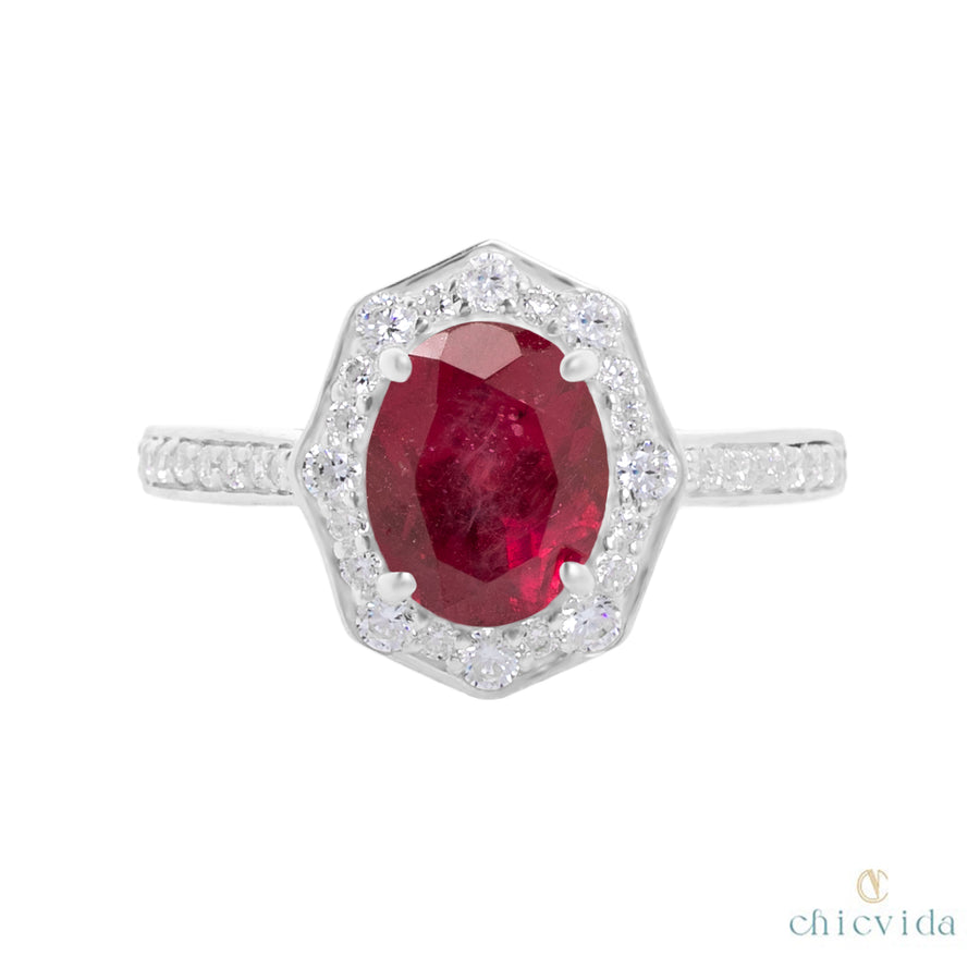 Ruby Diamond Wedding Band