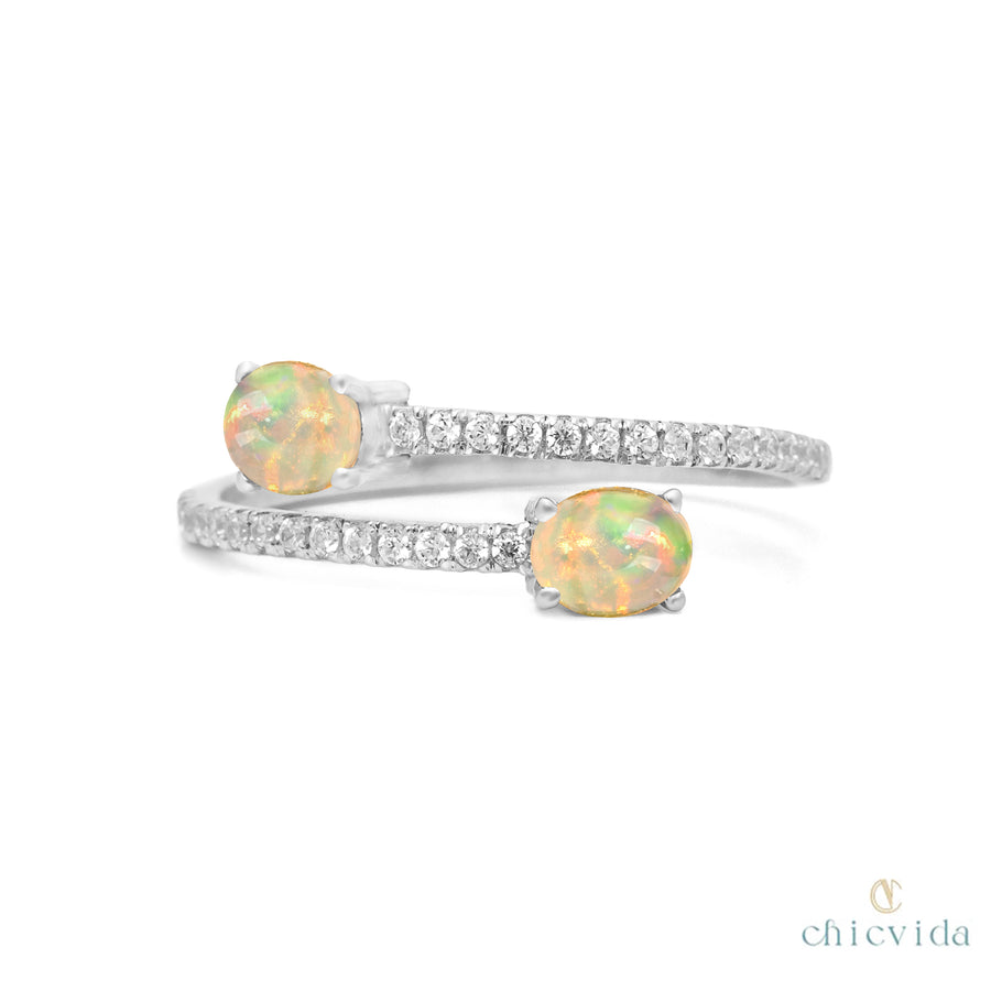 Opal Diamond Gold Ring