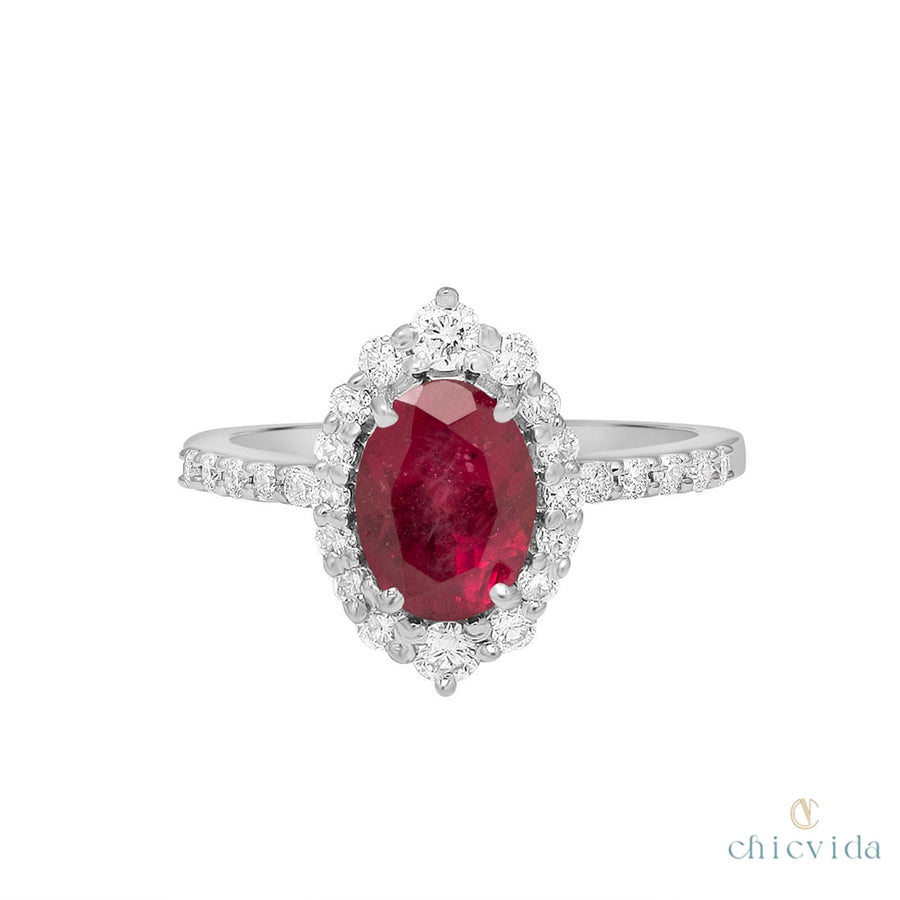 Red Ruby Yellow Gold Ring