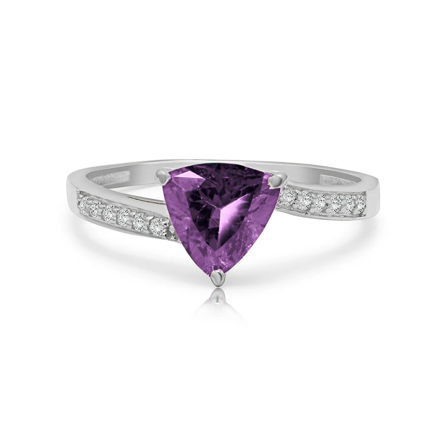 Amethyst Diamond Gold Ring