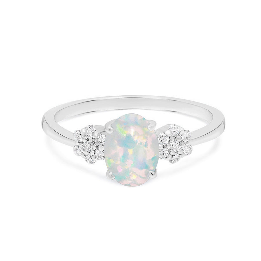Blossom Opal and Diamond Floral Ring