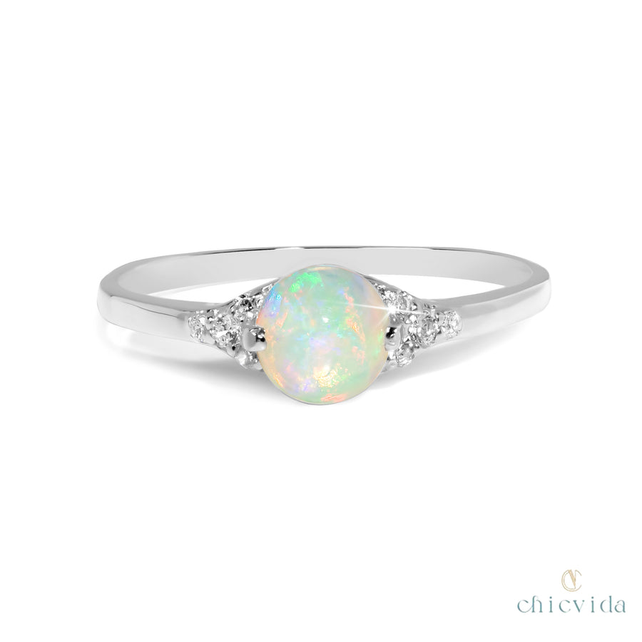 Opal Diamond Wedding Ring