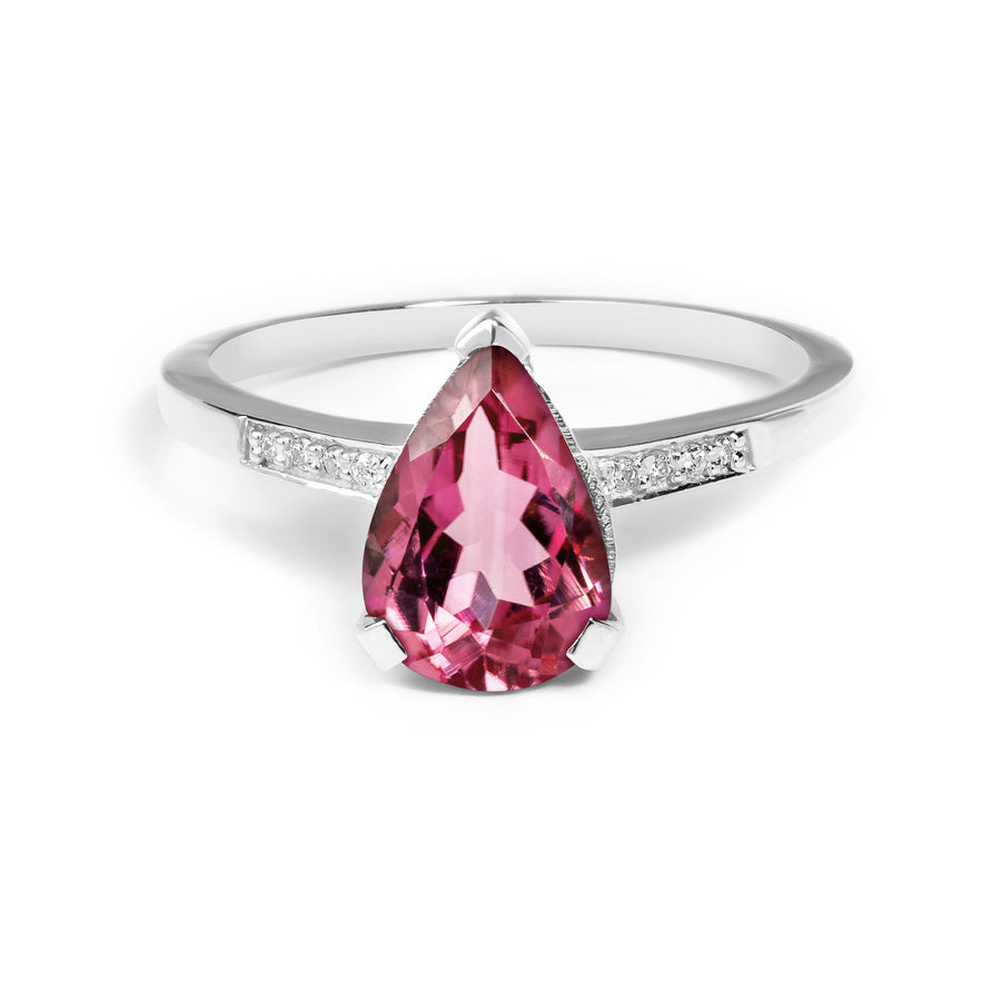 Plum Pink Tourmaline Ring