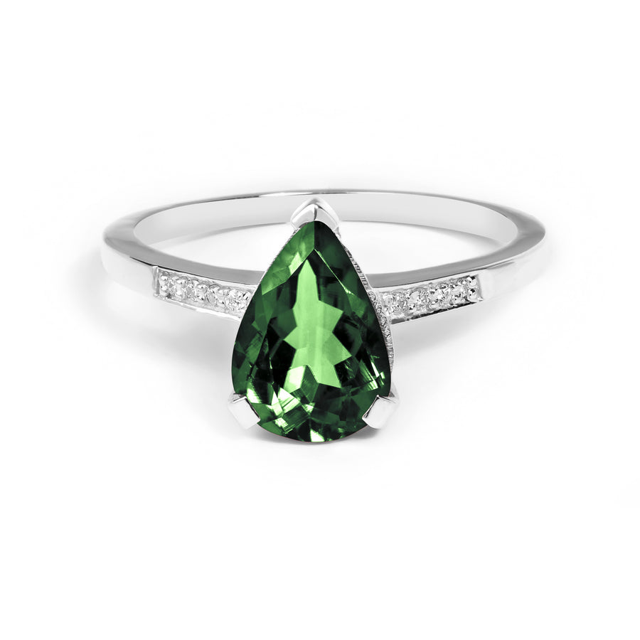 Plum Green Tourmaline Ring