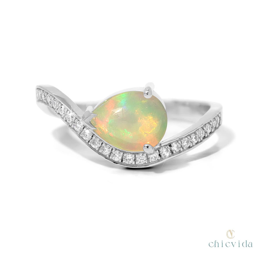 Dewdrop Natural Opal Ring