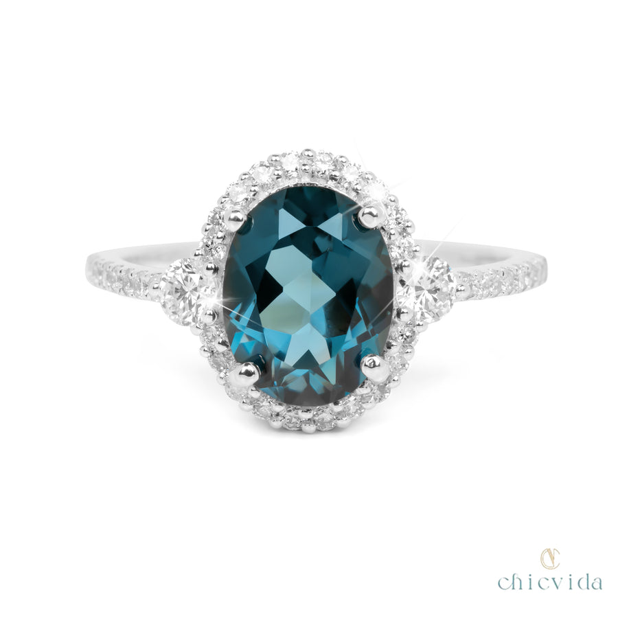 Blue Topaz Gold Ring