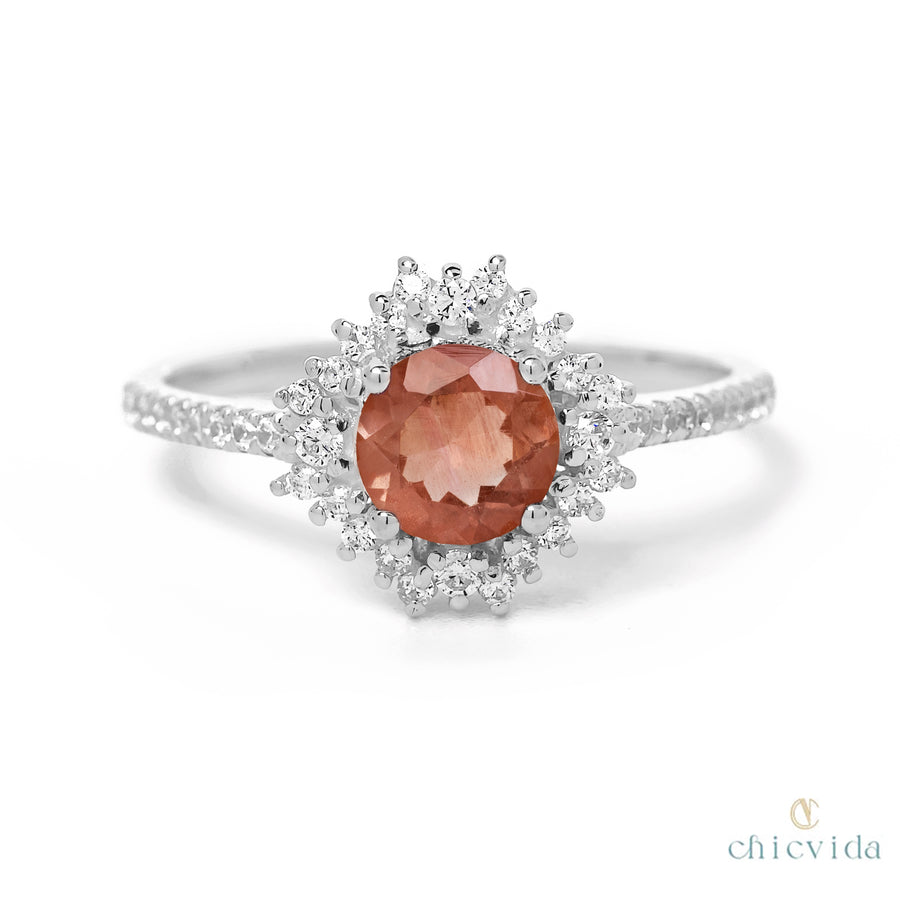 Oregon Sunstone Diamond Ring