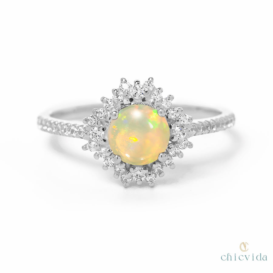 Opal Diamond Bridal Ring