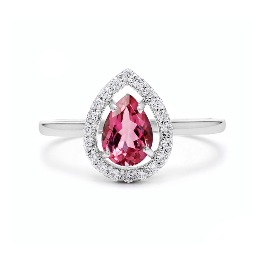 Droplet Pink Tourmaline Ring