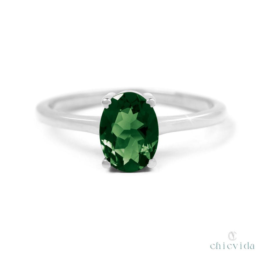 Glowing Green Tourmaline Ring