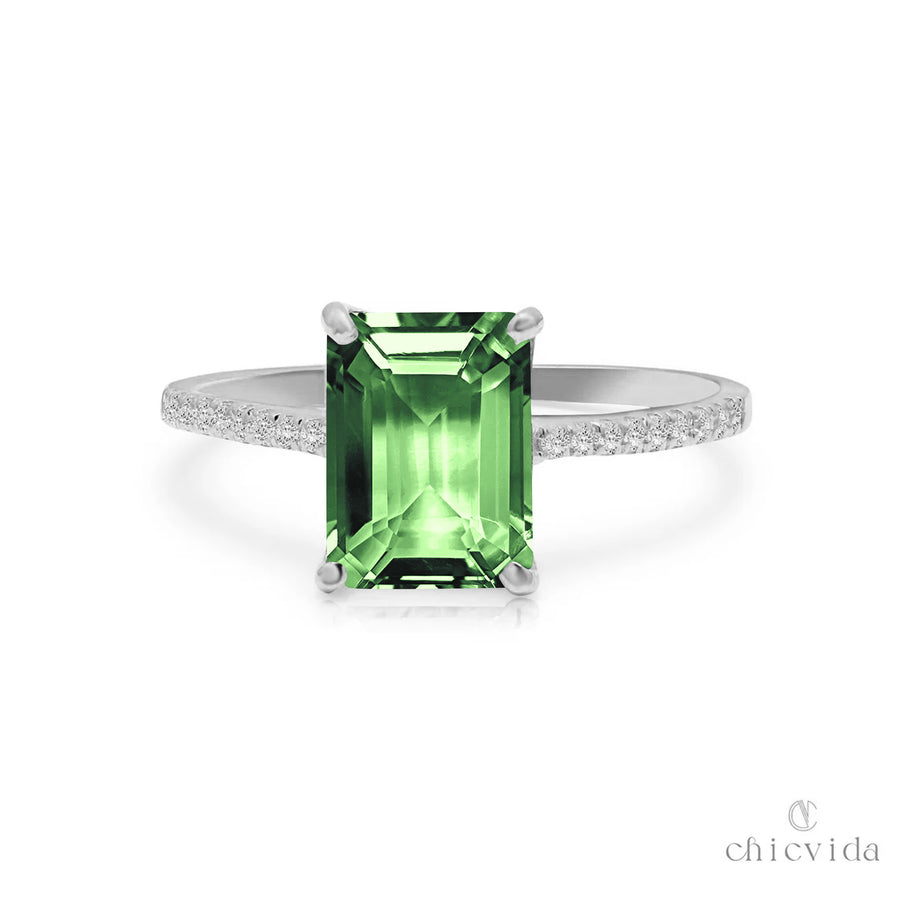 Green Tourmaline Solitaire Ring