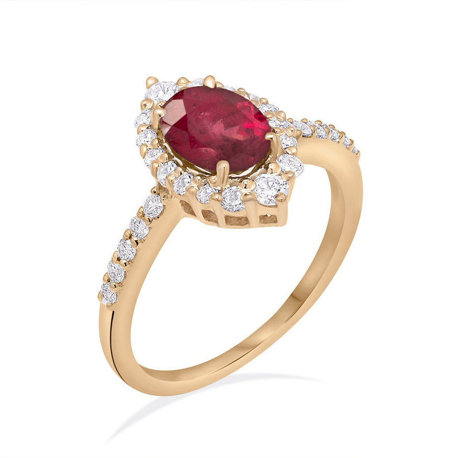 Soiree Ruby Oval Gold Ring