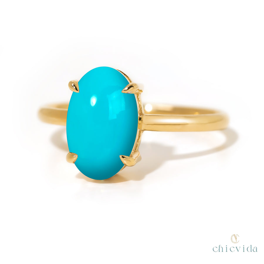 Ovoid Turquoise Ring
