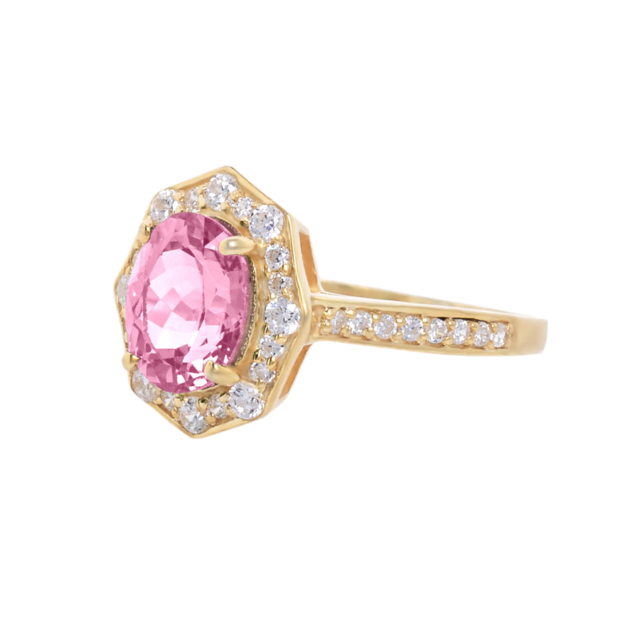 Classic Oval Pink Tourmaline Ring