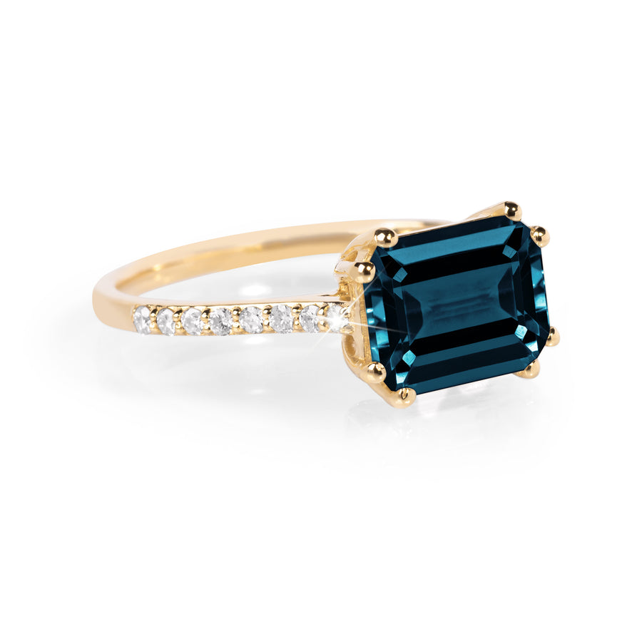 Glint London Blue Topaz Ring