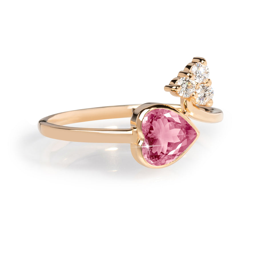 Hoary Heart Pink Tourmaline Ring