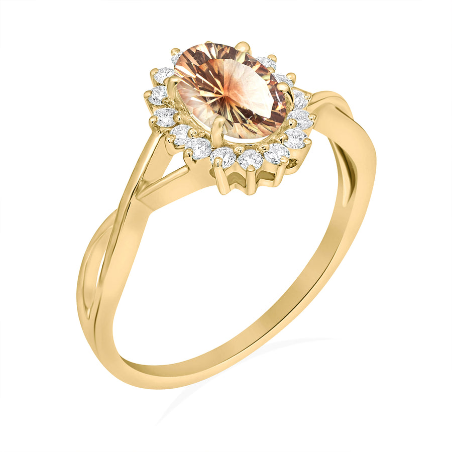 Flare Sunstone Gold Ring