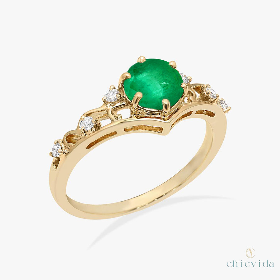 Diadem Emerald Ring
