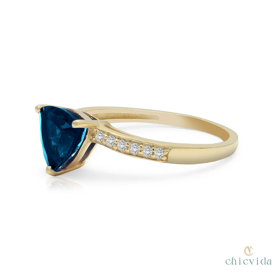 London Blue Topaz Trillion Ring