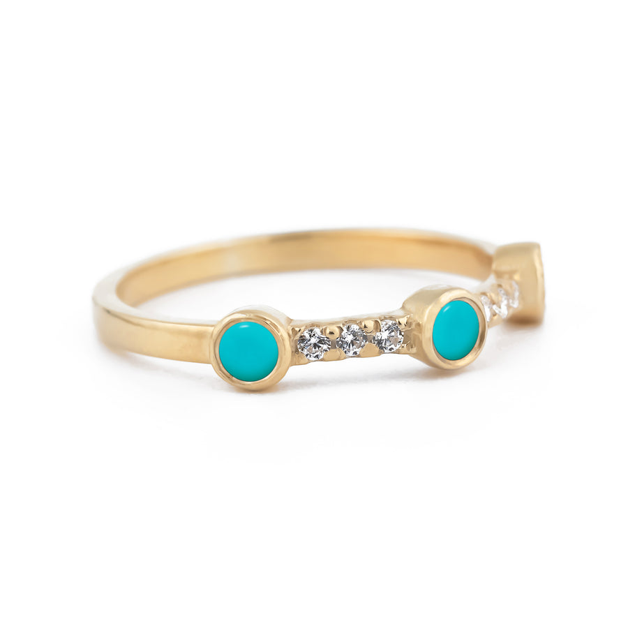 Sunlit Turquoise Diamond Ring