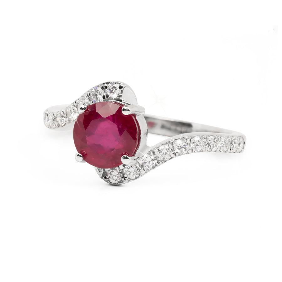 Aura Ruby and Diamond Ring