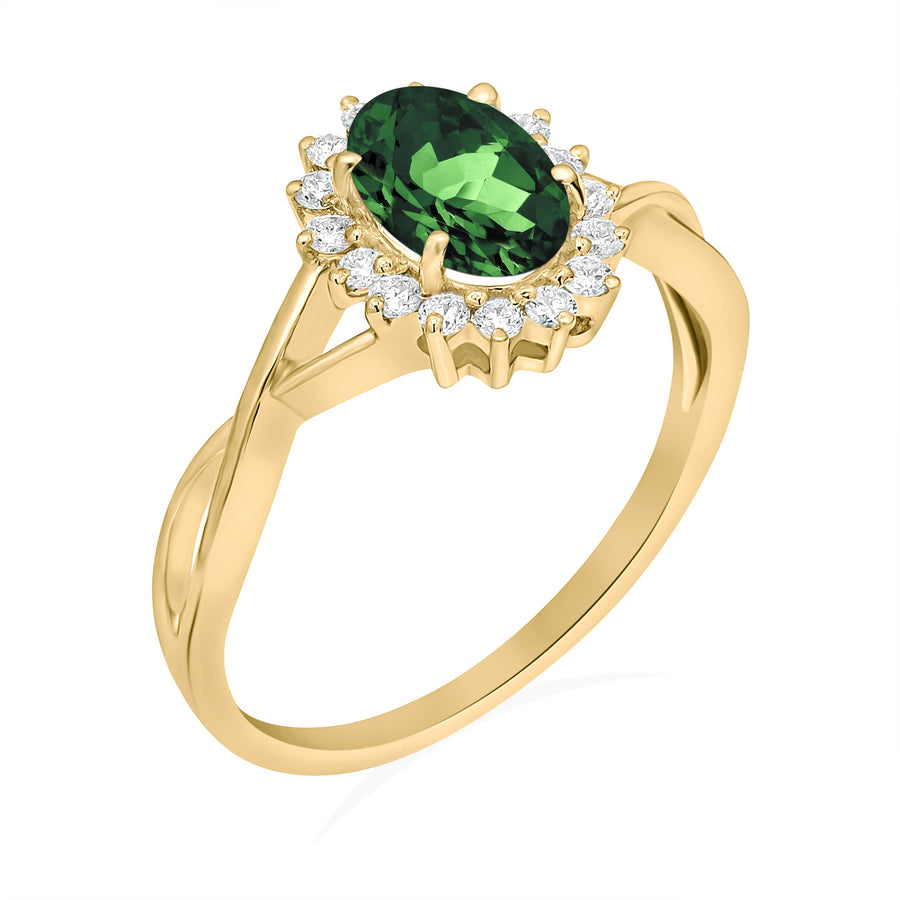 Flare Green Tourmaline Ring